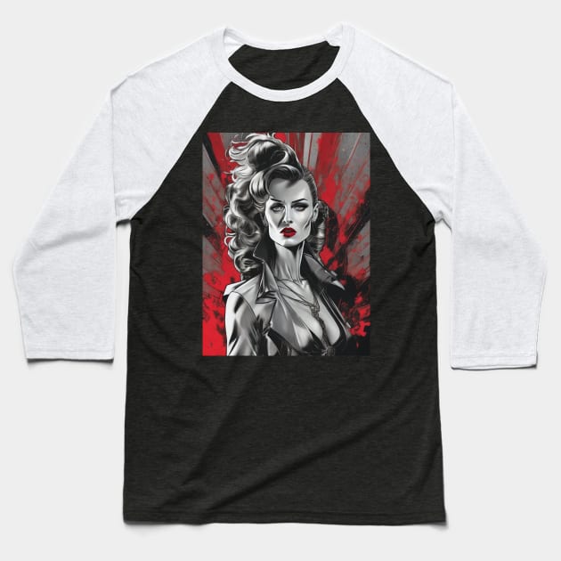 Lady Mob Boss Baseball T-Shirt by SarjisHemmo.com